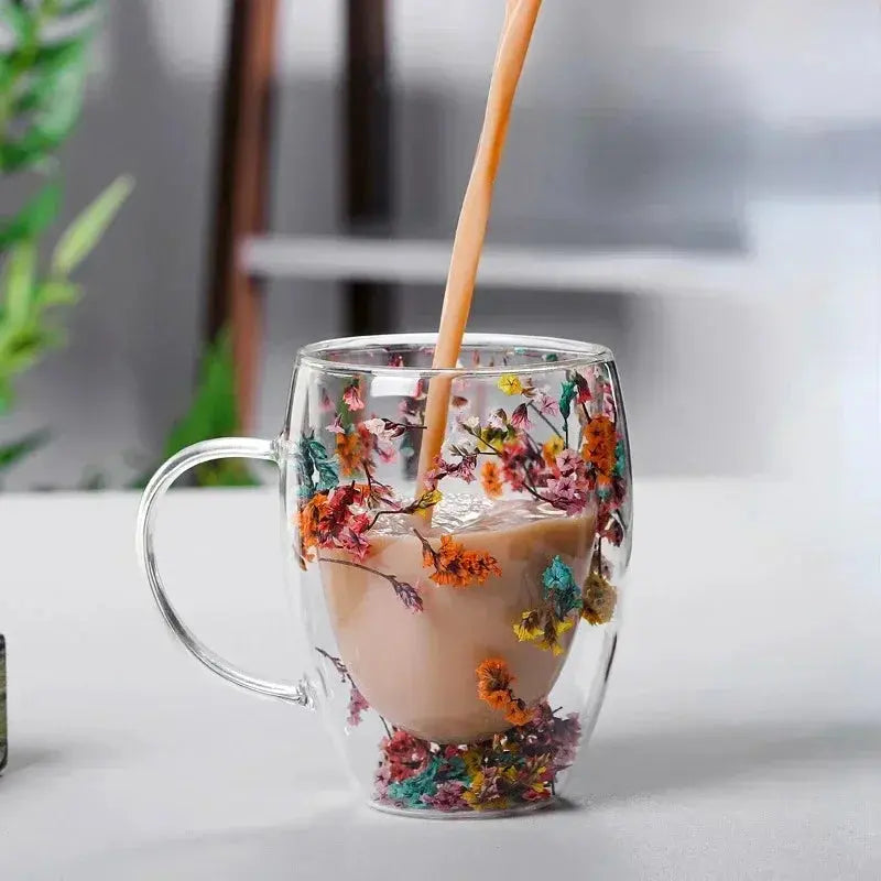 Tasse à Double Parois rempli de Fleur Naturel Gallery Cadeaux