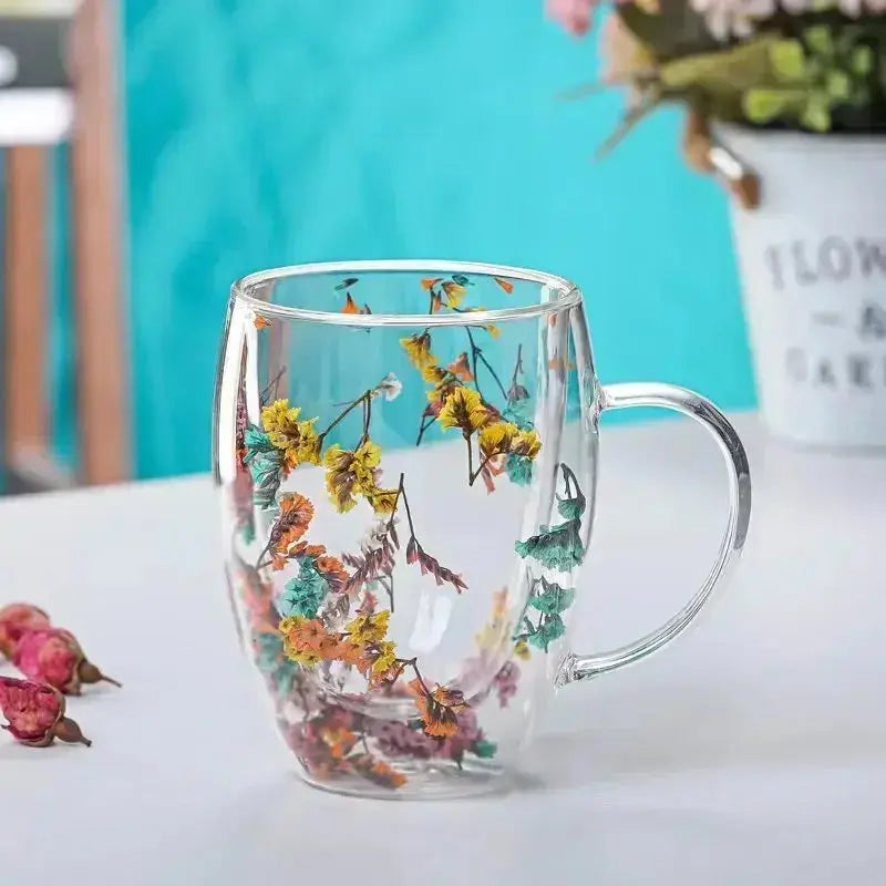 Tasse à Double Parois rempli de Fleur Naturel Gallery Cadeaux