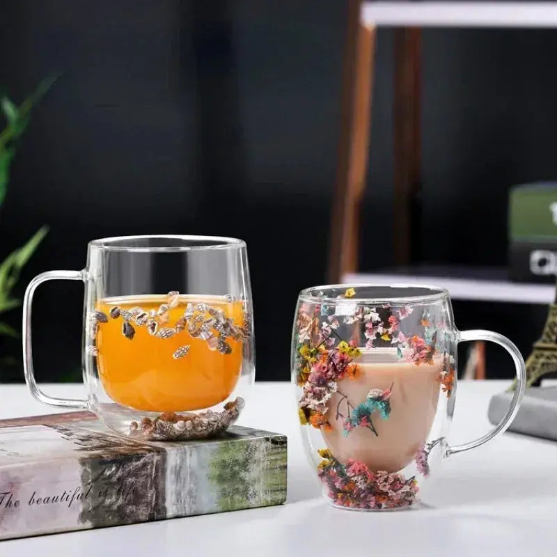 Tasse à Double Parois rempli de Fleur Naturel Gallery Cadeaux