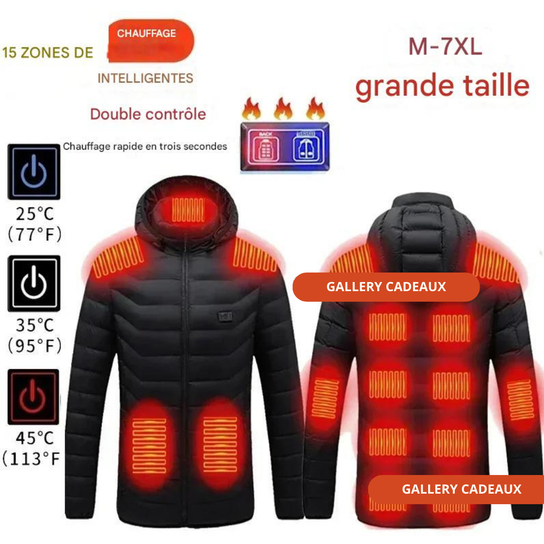 Veste chauffante pour homme et femme, manteau chaud, vêtements de ski, imperméable, glaUSB, 21 zones métropolitaines, hiver Gallery Cadeaux