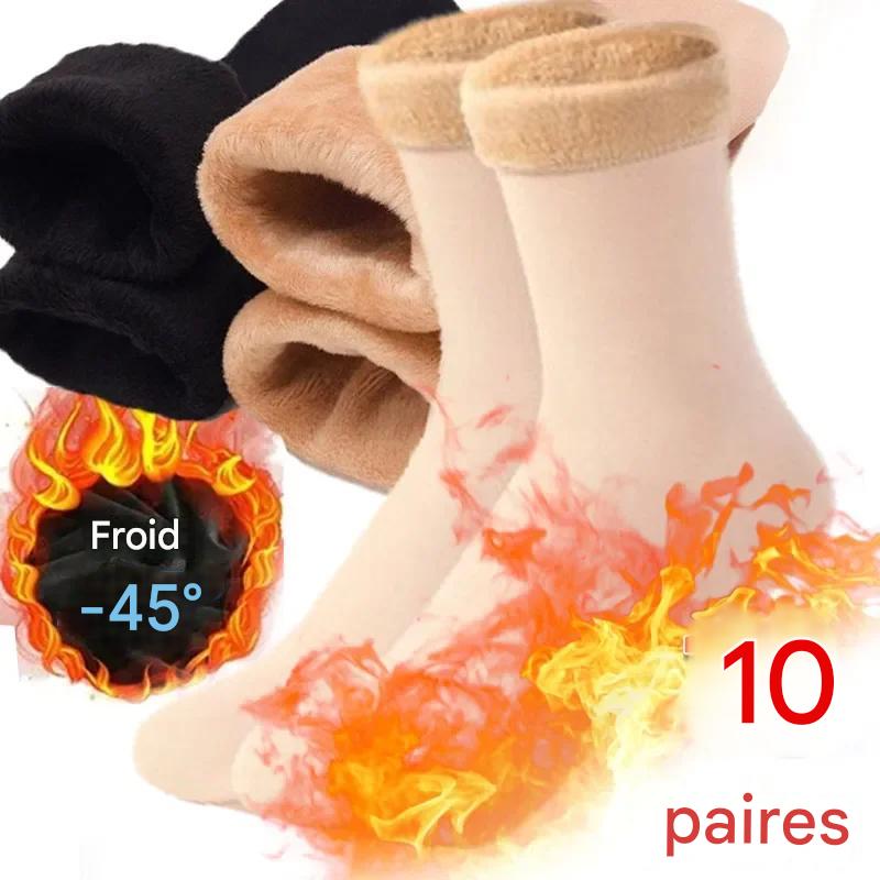 Chaussettes thermiques épaisses en peluche pour femmes et filles, chaussettes de sol en laine de velours, chaussettes de couchage pour la maison, bottes de neige, document solide, doux, chaud, hiver Gallery Cadeaux