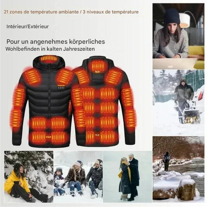 Veste chauffante pour homme et femme, manteau chaud, vêtements de ski, imperméable, glaUSB, 21 zones métropolitaines, hiver Gallery Cadeaux