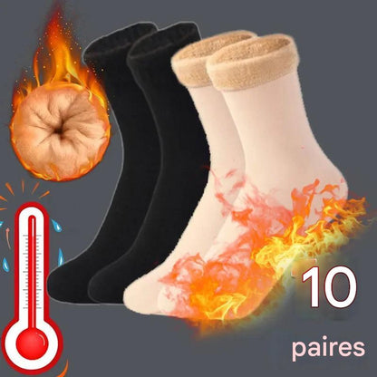 Chaussettes thermiques épaisses en peluche pour femmes et filles, chaussettes de sol en laine de velours, chaussettes de couchage pour la maison, bottes de neige, document solide, doux, chaud, hiver Gallery Cadeaux