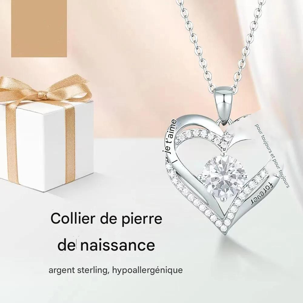 Collier Pendentif d'Amour en Pierre pour Femme