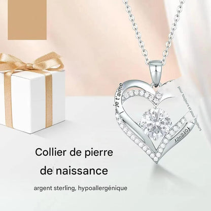 Collier Pendentif d'Amour en Pierre pour Femme