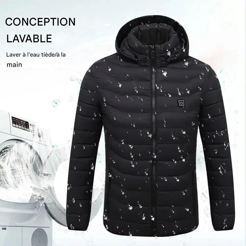 Veste chauffante pour homme et femme, manteau chaud, vêtements de ski, imperméable, glaUSB, 21 zones métropolitaines, hiver Gallery Cadeaux