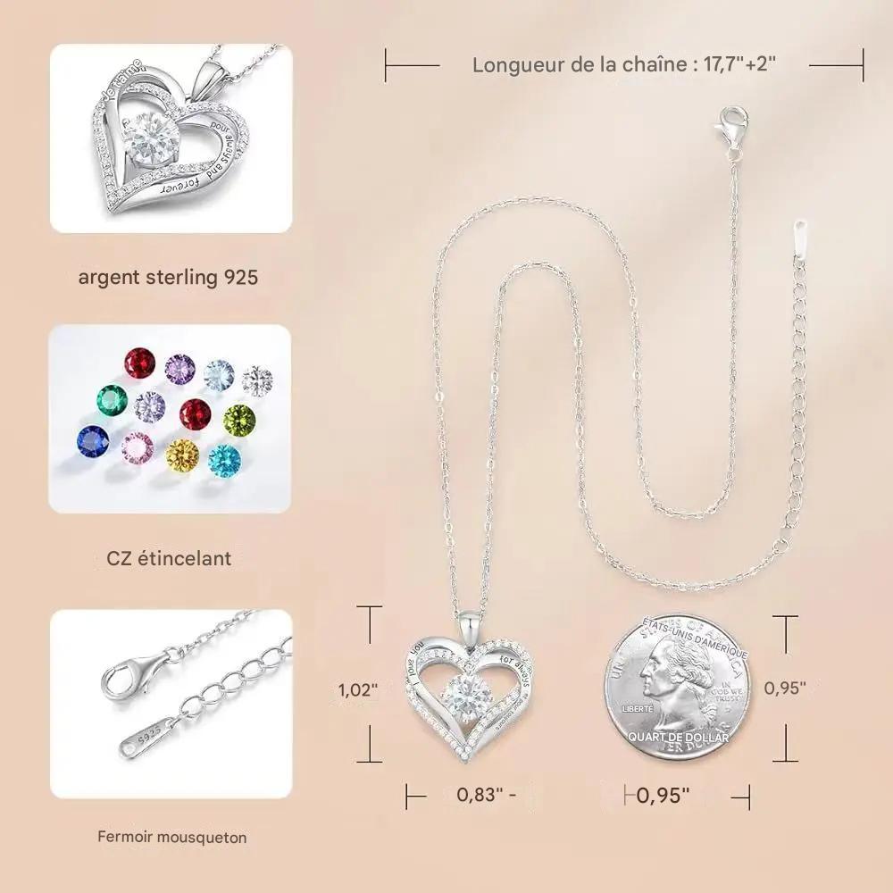 Collier Pendentif d'Amour en Pierre pour Femme