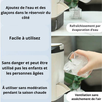 Climatiseur Portable 4 en 1: Veilleuse, Purificateur, Humidificateur et Refroidisseur d'Air Portable par Évaporation d'Eau Gallery Cadeaux