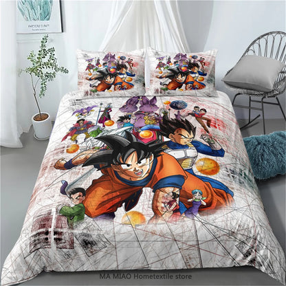 Ensembles de Literie Dragon Ball pour Enfants - Housse de Couette &amp; Taie d'Oreiller