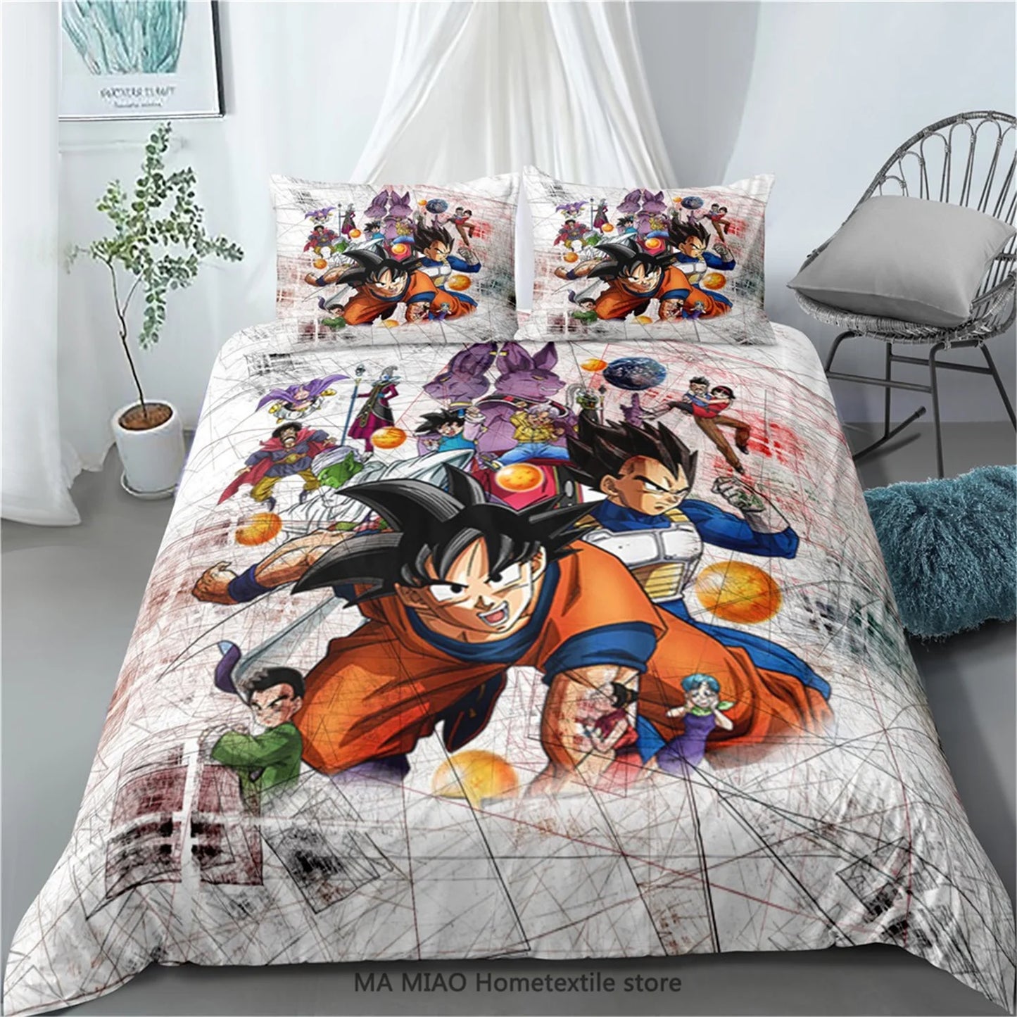 Ensembles de Literie Dragon Ball pour Enfants - Housse de Couette &amp; Taie d'Oreiller