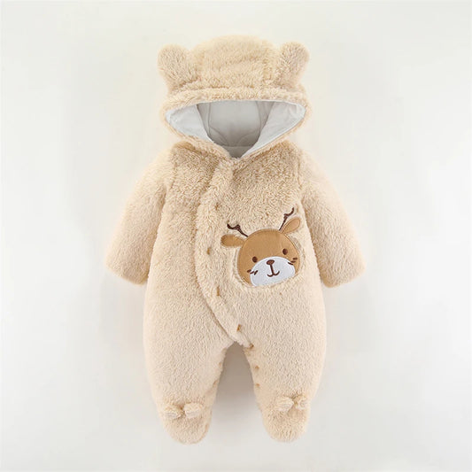 Barboteuse en peluche Elk de Noël pour nouveau-né, combinaison pour bébé fille, vêtements chauds pour garçon, mignon, automne, hiver, 0, 3, 6, 9, 12 mois Gallery Cadeaux