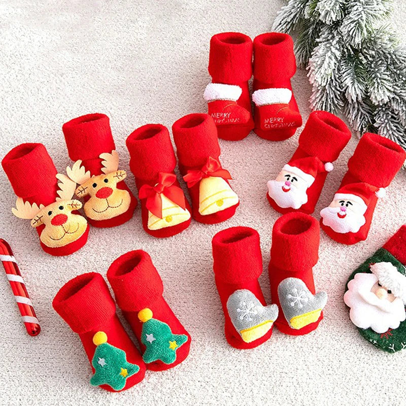 Chaussettes en coton à imprimé non ald pour enfants, chaussettes de Noël pour tout-petits, vêtements courts pour bébés, nouveau-nés, filles et garçons Gallery Cadeaux