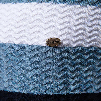 Polo en tricot côtelé texturé pour Hommes - Collection Été et Printemps