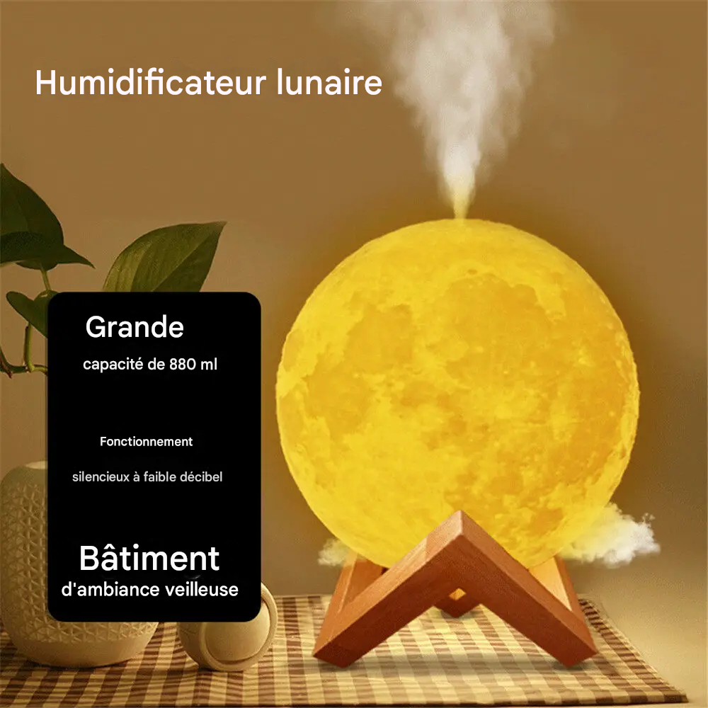 Lampe Lune avec Diffuseur d'huile Essentielle et Humidificateur d'air Portable ultrasonique Gallery Cadeaux