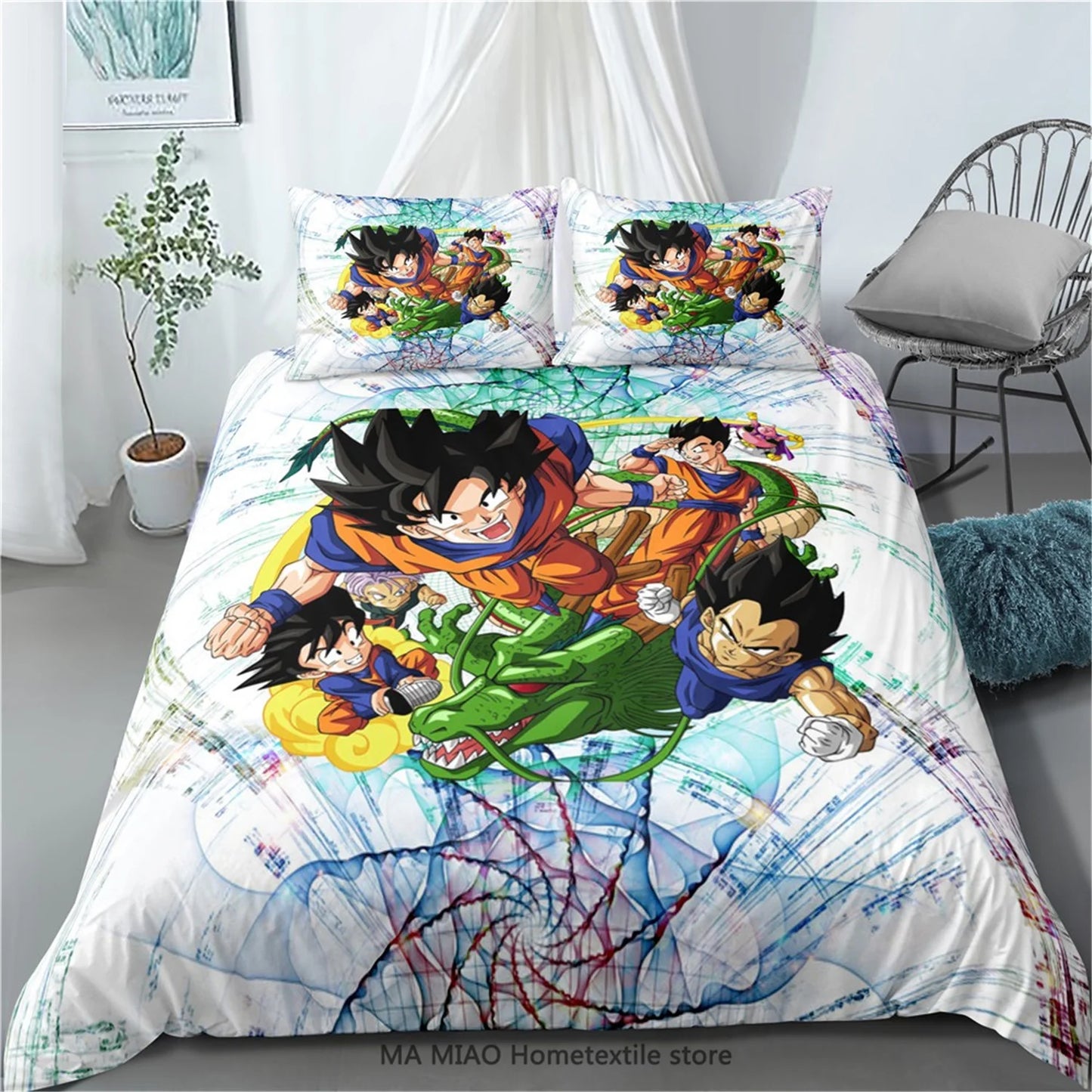 Ensembles de Literie Dragon Ball pour Enfants - Housse de Couette &amp; Taie d'Oreiller