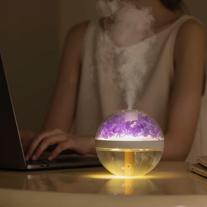 270ML Air Humidifier Home Hydration Humidifier Colour LED Light Mist Maker USB Mute Air Humidifier Eternal Flower Humidificador Gallery Cadeaux