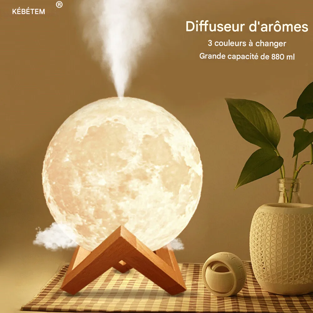 Lampe Lune avec Diffuseur d'huile Essentielle et Humidificateur d'air Portable ultrasonique Gallery Cadeaux