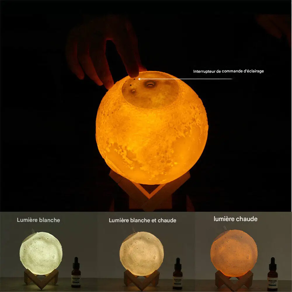 Lampe Lune avec Diffuseur d'huile Essentielle et Humidificateur d'air Portable ultrasonique Gallery Cadeaux