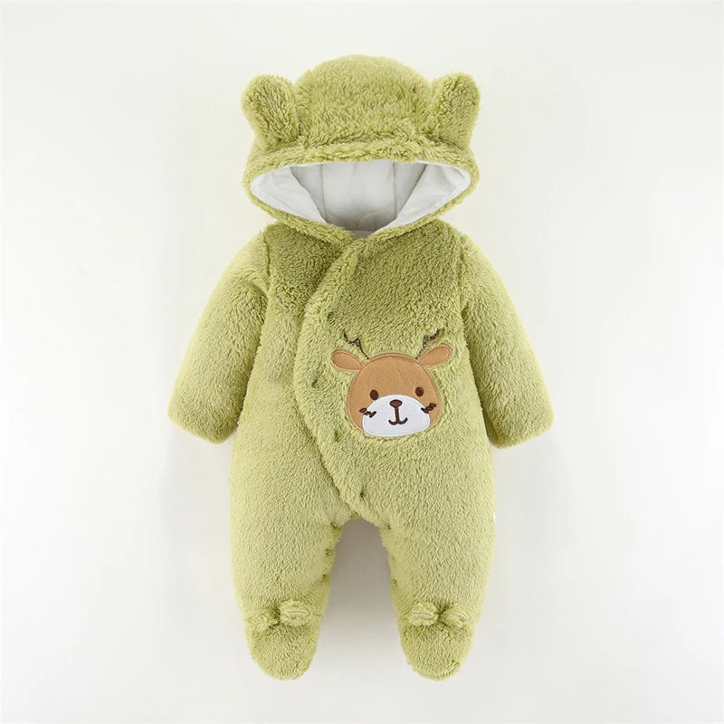 Barboteuse en peluche Elk de Noël pour nouveau-né, combinaison pour bébé fille, vêtements chauds pour garçon, mignon, automne, hiver, 0, 3, 6, 9, 12 mois Gallery Cadeaux