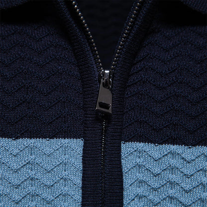 Polo en tricot côtelé texturé pour Hommes - Collection Été et Printemps