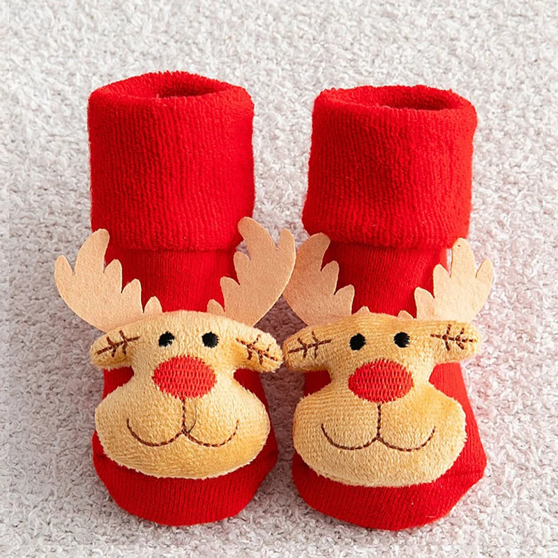 Chaussettes en coton à imprimé non ald pour enfants, chaussettes de Noël pour tout-petits, vêtements courts pour bébés, nouveau-nés, filles et garçons Gallery Cadeaux