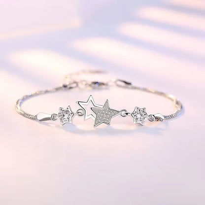 Bracelet Étoile en Cristal Argent 925 pour Femme