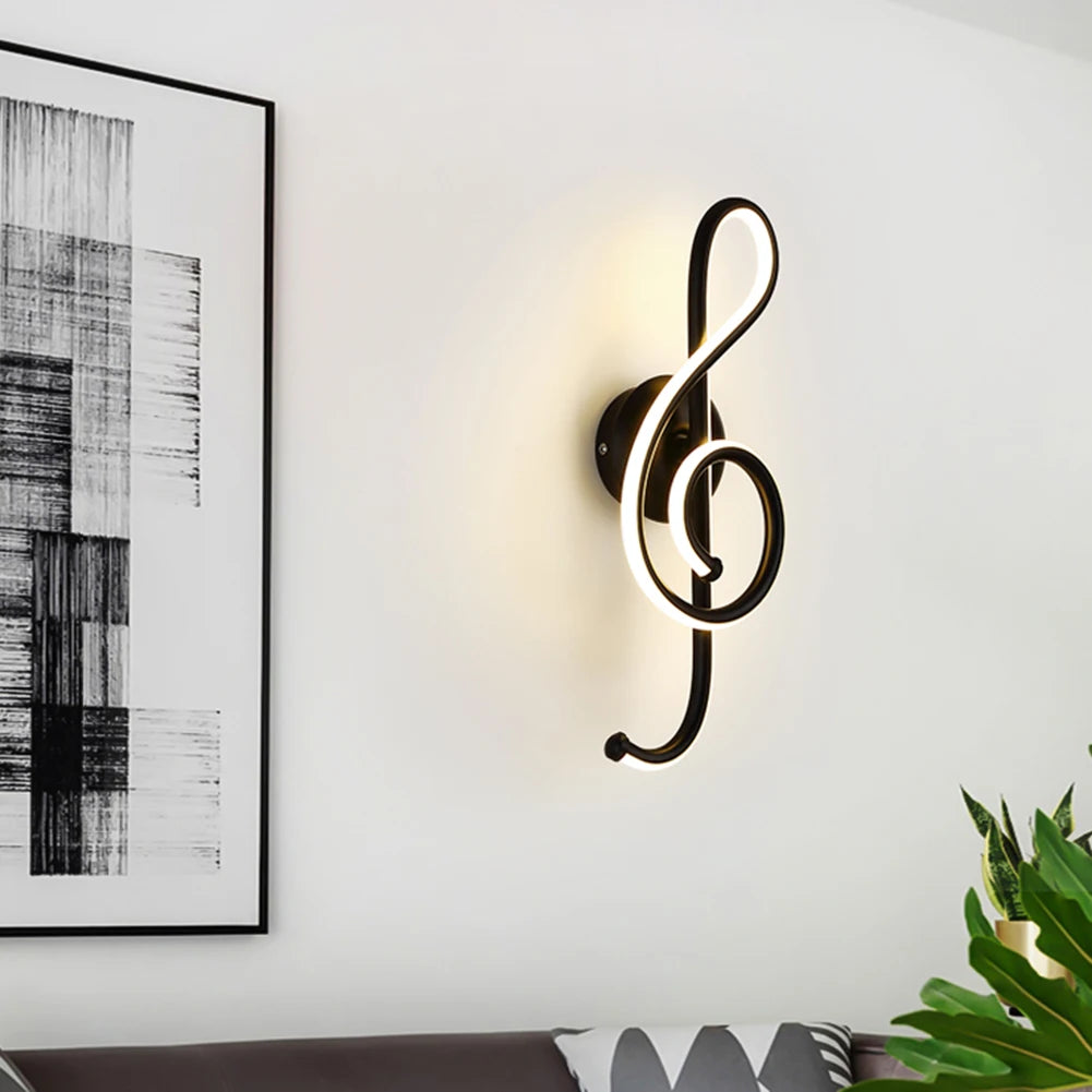 Applique murale LED créative en Note de musique de style Moderne