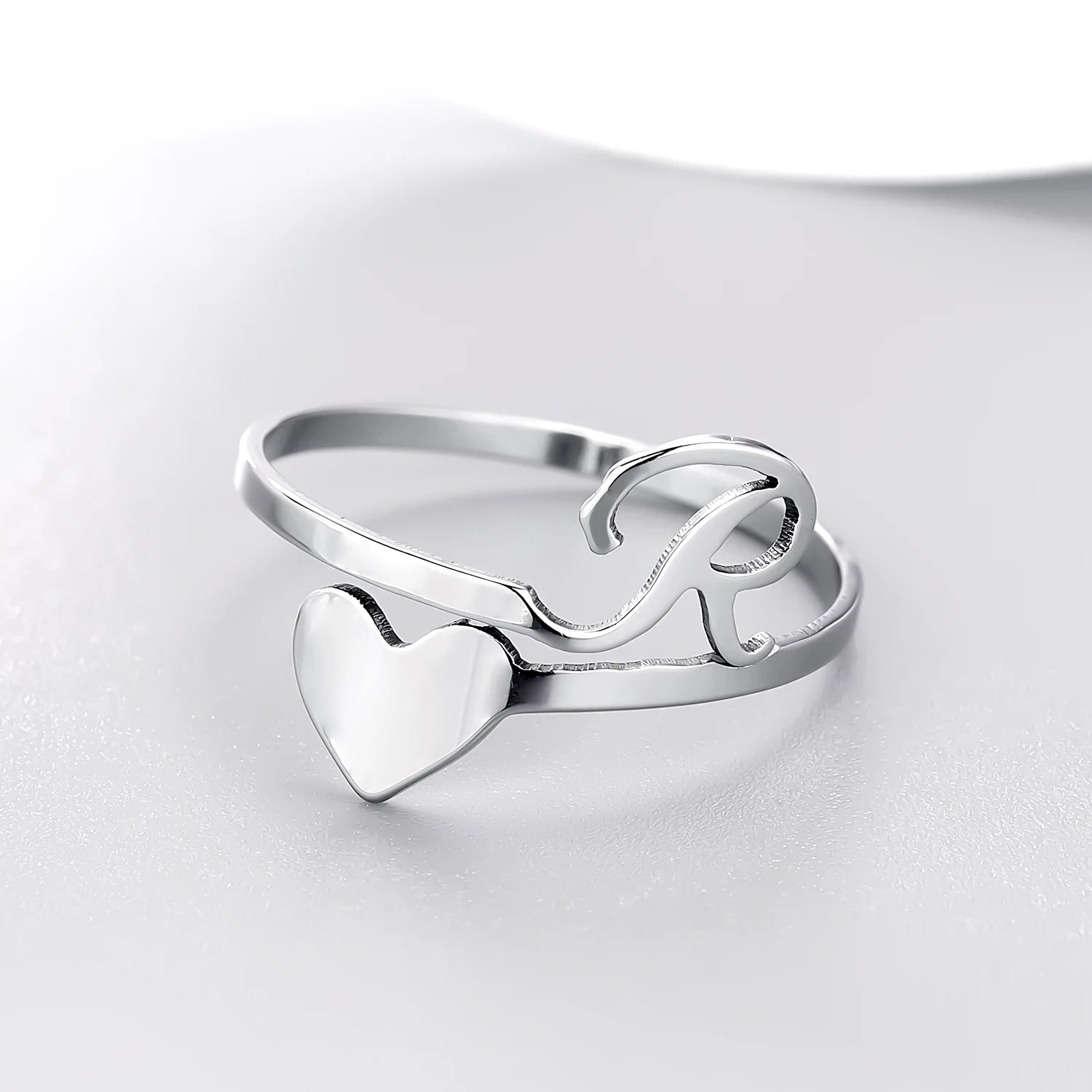 Bague Ajustable En Initial du Nom pour Homme et Femme en Acier Oxydable Gallery Cadeaux