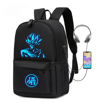 2024 Computer Bag Middle School Student School Bag Male and Female Luminous Usb Outdoor Backpack Dragon Ball Wukong Backpack Gallery Cadeaux