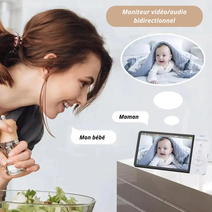 Moniteur vidéo pour bébé avec un écran IPS 5'' et Caméra HD 720P - Vision nocturne et de jour Gallery Cadeaux