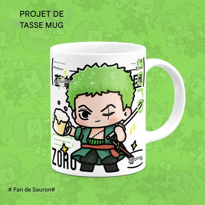 Tasse à Eau en Céramique Personnalisée - Luffy, Zoro &amp; Sanji